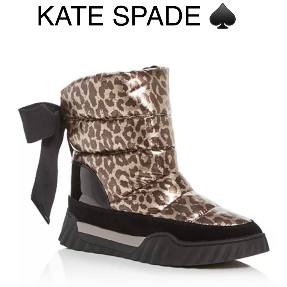 NWOT kate spade New York frosty boots animal print water resistant boots